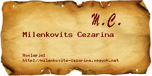 Milenkovits Cezarina névjegykártya